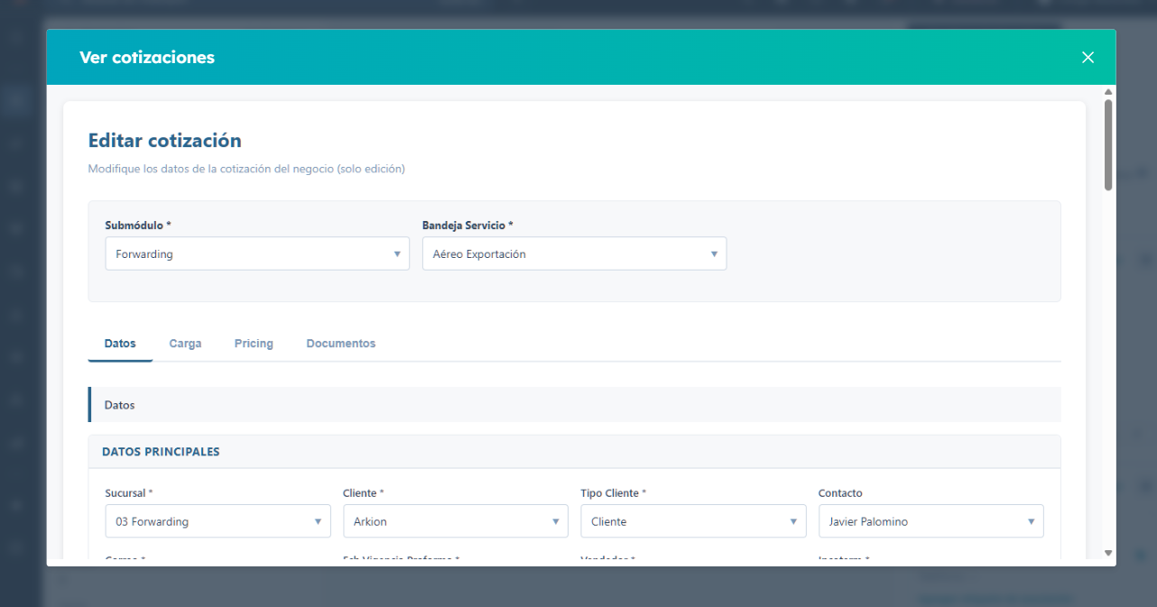 Captura de app privada logística en HubSpot